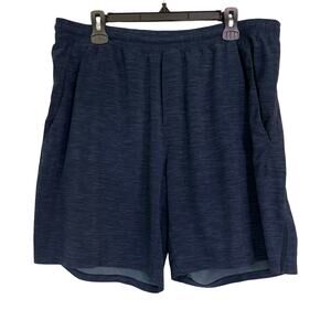 Lululemon Mens Running Shorts Blue Heather XXL Unlined Gym Training Athletic